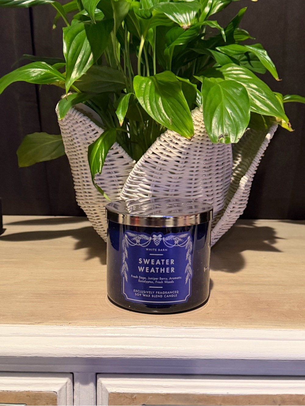 Bath & Body Works Sweater Weather Candle - Deep Blue Jar